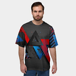 Футболка оверсайз мужская Абстракция из треугольников, цвет: 3D-принт — фото 2