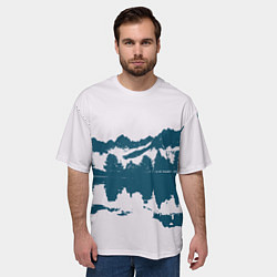 Футболка оверсайз мужская Лес и озеро, цвет: 3D-принт — фото 2