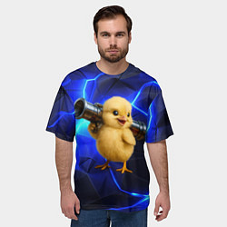 Футболка оверсайз мужская Цыпленок с базукой, цвет: 3D-принт — фото 2