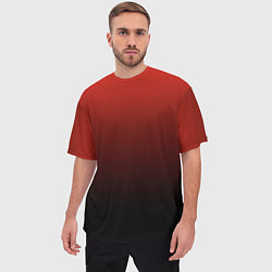Футболка оверсайз мужская Red gradient, цвет: 3D-принт — фото 2