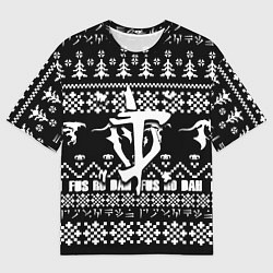 Мужская футболка оверсайз Doom x elders scrolls pattern