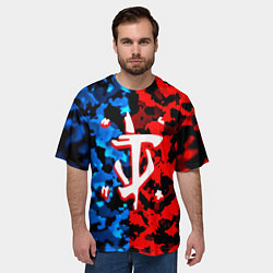 Футболка оверсайз мужская Doom камуфляж текстура, цвет: 3D-принт — фото 2