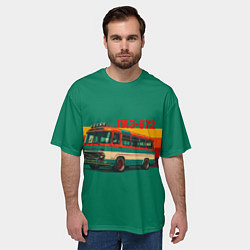 Футболка оверсайз мужская Ретро автобус ПАЗ-672, цвет: 3D-принт — фото 2