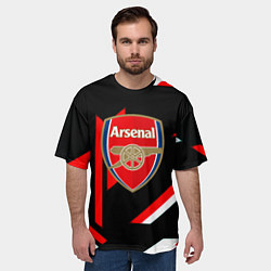 Футболка оверсайз мужская Arsenal geometry steel, цвет: 3D-принт — фото 2