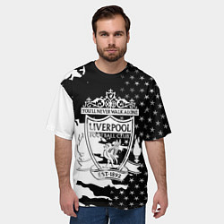 Футболка оверсайз мужская Liverpool текстура спорт, цвет: 3D-принт — фото 2