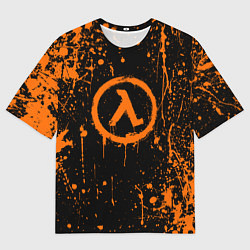 Мужская футболка оверсайз Халф лайф - подтеки