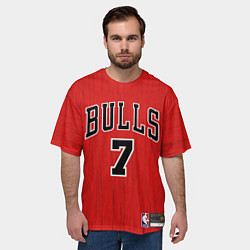 Футболка оверсайз мужская NBA Bulls 7 Kukoc, цвет: 3D-принт — фото 2