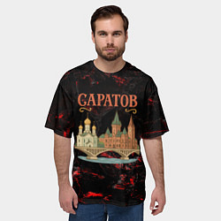 Футболка оверсайз мужская Саратов город, цвет: 3D-принт — фото 2