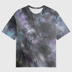 Футболка оверсайз мужская Абстракция - dark blue oil painting, цвет: 3D-принт