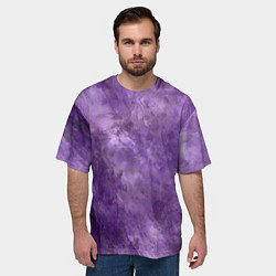 Футболка оверсайз мужская Абстракция - violet oil painting, цвет: 3D-принт — фото 2