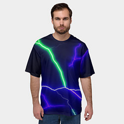 Футболка оверсайз мужская Multicolored lightning, цвет: 3D-принт — фото 2