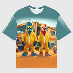 Мужская футболка оверсайз Zoidberg and Bender - Breaking bad soap opera