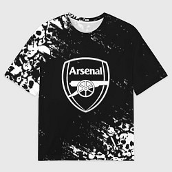 Футболка оверсайз мужская Арсенал черепа краски, цвет: 3D-принт