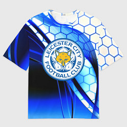 Футболка оверсайз мужская Лестер сити броня соты, цвет: 3D-принт