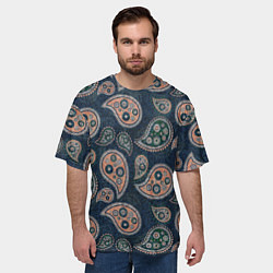 Футболка оверсайз мужская Индийский деним, цвет: 3D-принт — фото 2
