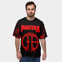 Футболка оверсайз мужская Pantera рок группа, цвет: 3D-принт — фото 2