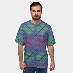 Футболка оверсайз мужская Аргайл, цвет: 3D-принт — фото 2