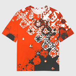 Футболка оверсайз мужская Красно-черная метаморфоза, цвет: 3D-принт