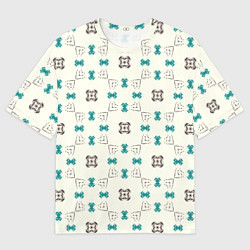 Мужская футболка оверсайз Узорчатый паттерн в квадратных ячейках