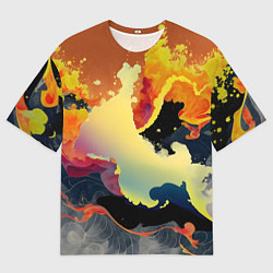 Футболка оверсайз мужская Завораживающее пламя, цвет: 3D-принт