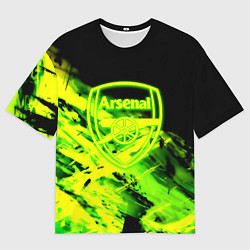 Мужская футболка оверсайз Арсенал кислотные краски