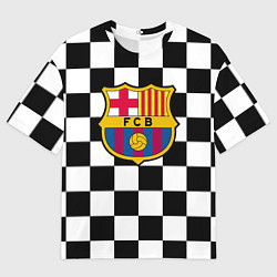 Футболка оверсайз мужская Barcelona клетка, цвет: 3D-принт