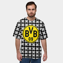 Футболка оверсайз мужская Borussia pattern geometry, цвет: 3D-принт — фото 2