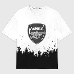 Мужская футболка оверсайз Arsenal черный лес