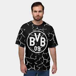 Футболка оверсайз мужская Borussia черно белые, цвет: 3D-принт — фото 2