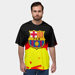 Футболка оверсайз мужская Borussia абстракция золото геометрия, цвет: 3D-принт — фото 2