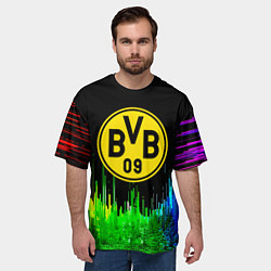 Футболка оверсайз мужская Borussia градиент текстура, цвет: 3D-принт — фото 2