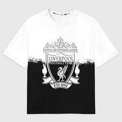 Футболка оверсайз мужская Liverpool краски черно белые, цвет: 3D-принт