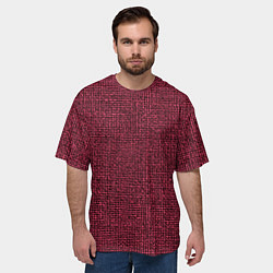 Футболка оверсайз мужская Текстурный розовый тёмный, цвет: 3D-принт — фото 2