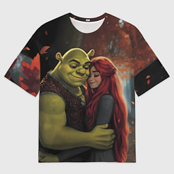 Футболка оверсайз мужская Шрек и принцесса Фиона, цвет: 3D-принт