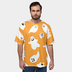 Футболка оверсайз мужская Smiling ghosts, цвет: 3D-принт — фото 2