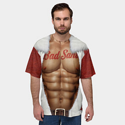 Футболка оверсайз мужская Костюм плохого Санты с накаченным телом, цвет: 3D-принт — фото 2