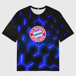 Футболка оверсайз мужская FC Bayern Mnchen соты, цвет: 3D-принт