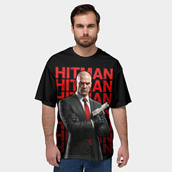 Футболка оверсайз мужская Хитман скрестив руки, цвет: 3D-принт — фото 2