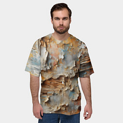 Футболка оверсайз мужская Старая штукатурка на стене - абстракция, цвет: 3D-принт — фото 2