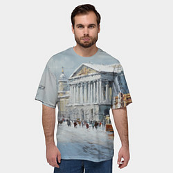 Футболка оверсайз мужская Зимний Питер красками, цвет: 3D-принт — фото 2