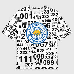 Футболка оверсайз мужская Лестер сити цифры символы, цвет: 3D-принт