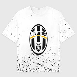 Футболка оверсайз мужская Juventus краски текстура всплеск, цвет: 3D-принт