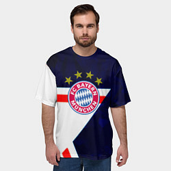 Футболка оверсайз мужская Бавария звезды геометрия, цвет: 3D-принт — фото 2