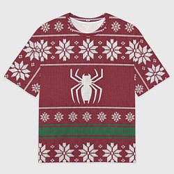 Мужская футболка оверсайз Рождественский свитер Человека паука