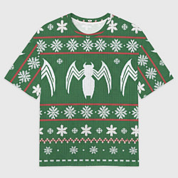 Мужская футболка оверсайз Рождественский свитер Венома