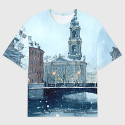 Мужская футболка оверсайз Зимний Питер