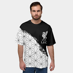 Футболка оверсайз мужская Liverpool краски текстура геометрия, цвет: 3D-принт — фото 2