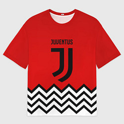 Футболка оверсайз мужская Ювентус полосы спорт, цвет: 3D-принт