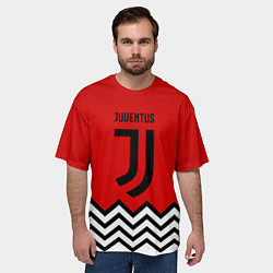 Футболка оверсайз мужская Ювентус полосы спорт, цвет: 3D-принт — фото 2