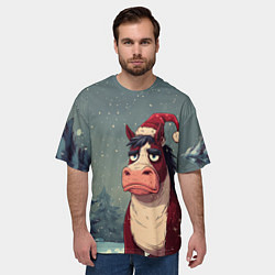 Футболка оверсайз мужская Уставшая лошадь, цвет: 3D-принт — фото 2